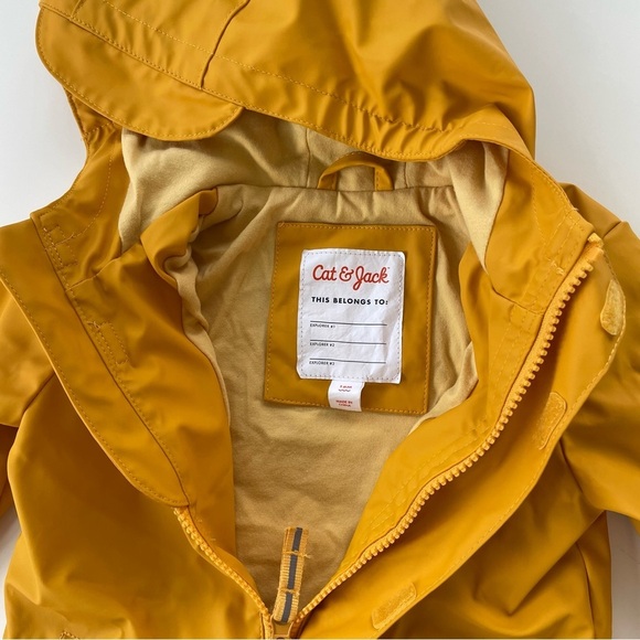 Target Cat & Jack Yellow Raincoat Toddler Size 18 Months - Picture 4 of 6